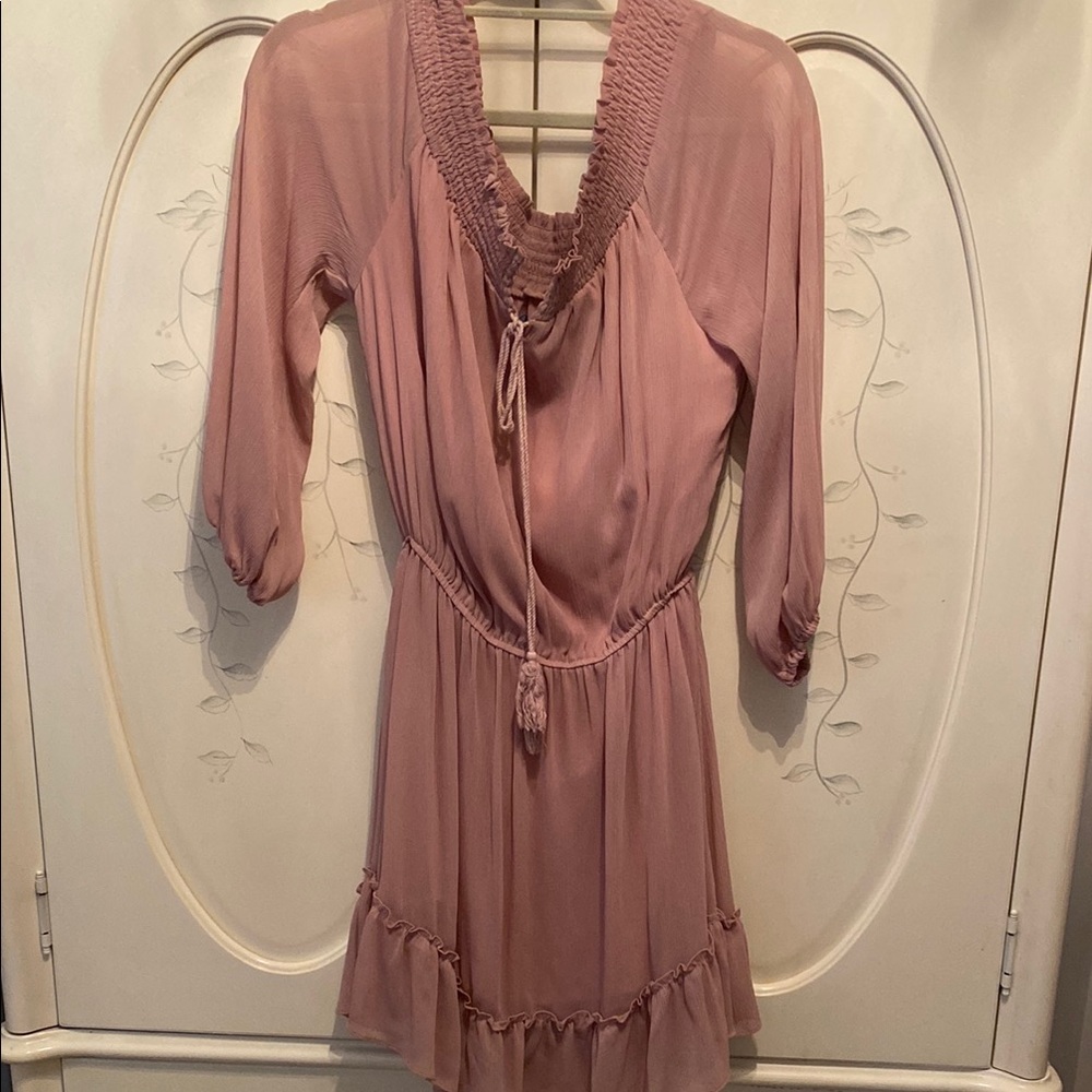 Haute Rogue Blush Ruffle Dress
